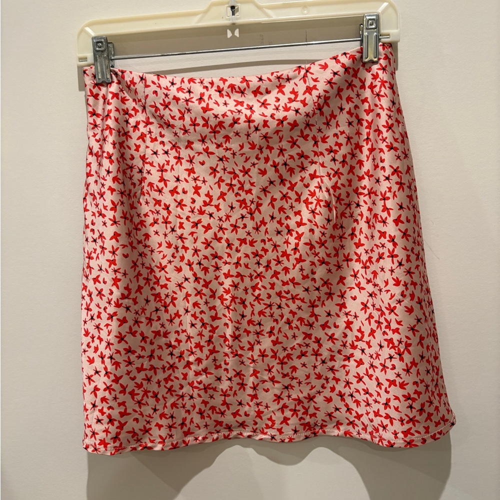 Princess Polly Red and Pink A-Line Mini Skirt